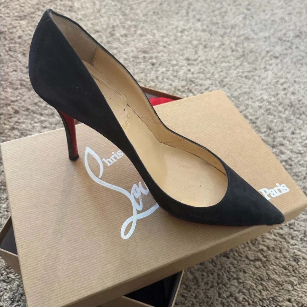 Christian Louboutin Black Suede Heels
